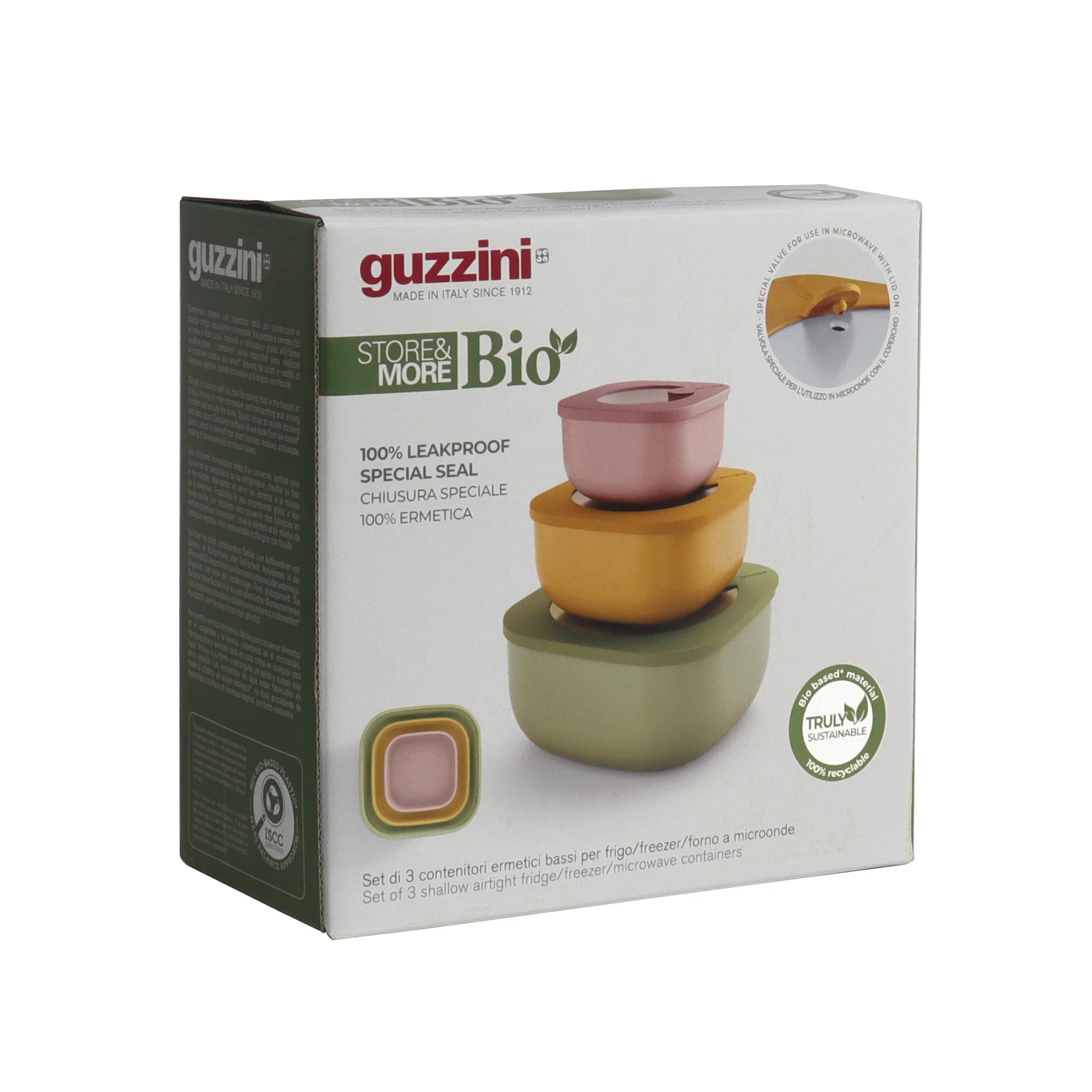 SET 3 SHALLOW CONTAINERS 'STORE&MORE BIO' "FOOD STORAGE" - Image 9