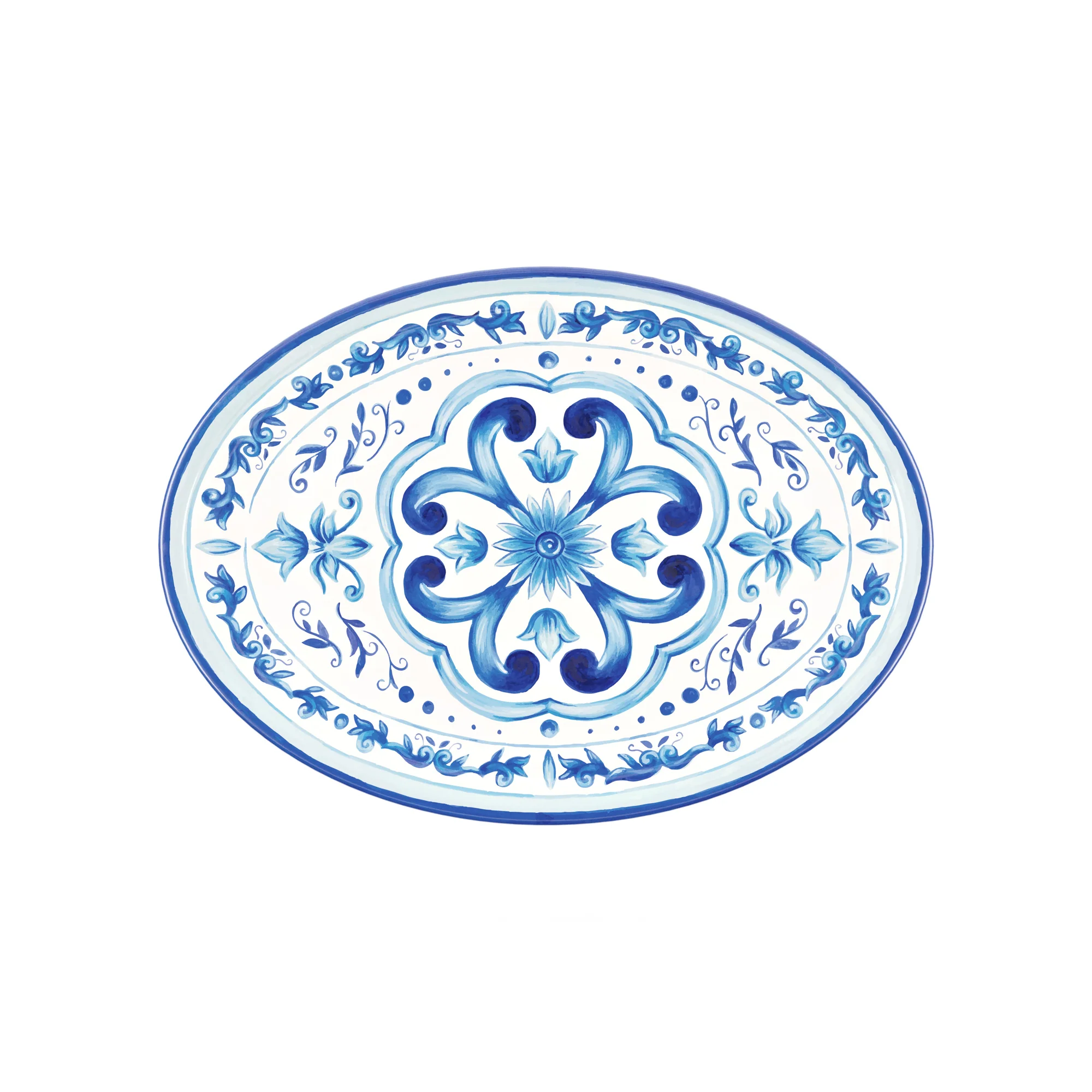 LARGE OVAL TRAY "BLUES" - Image 3