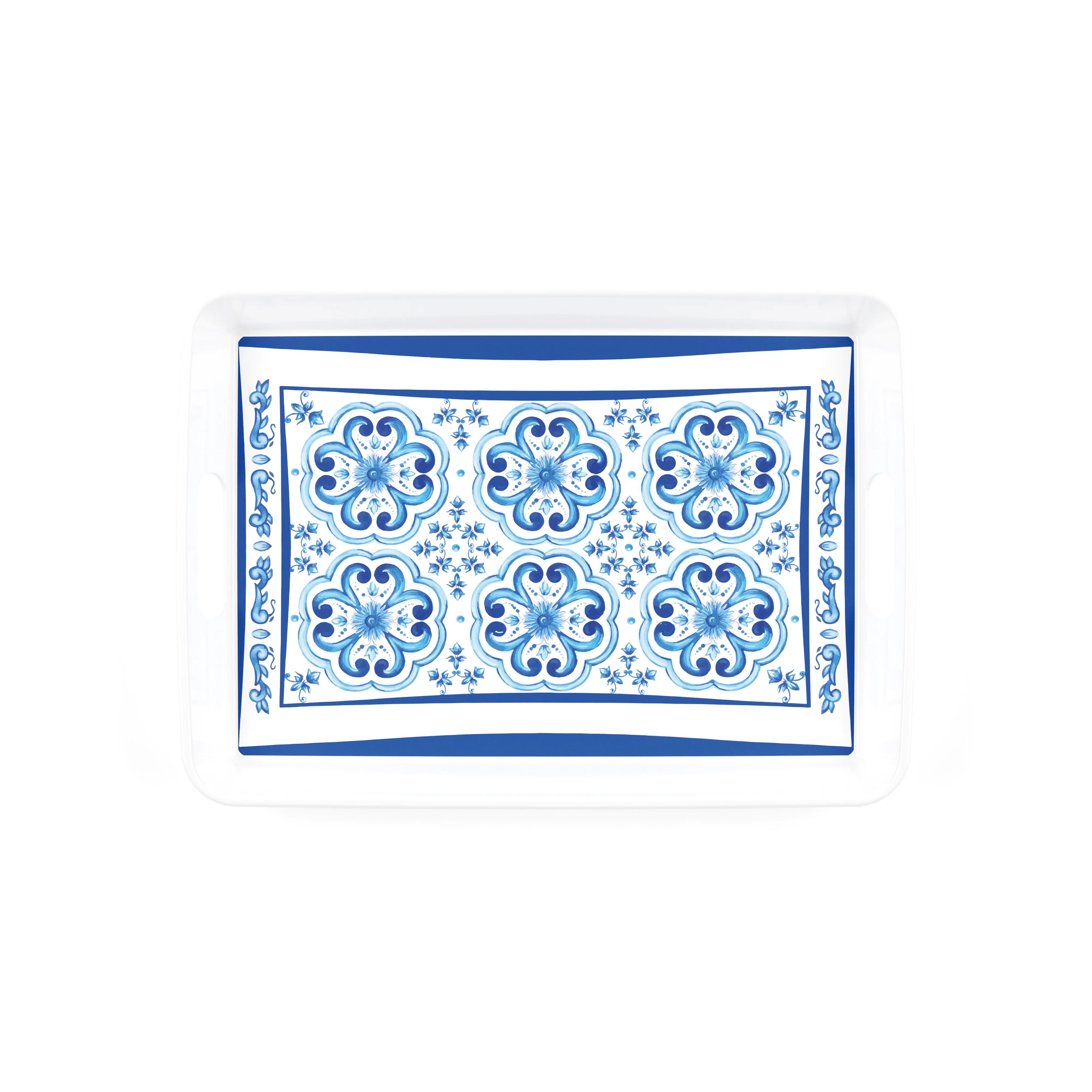 RECTANGULAR TRAY WITH HANDLES "BLUES" - Image 3