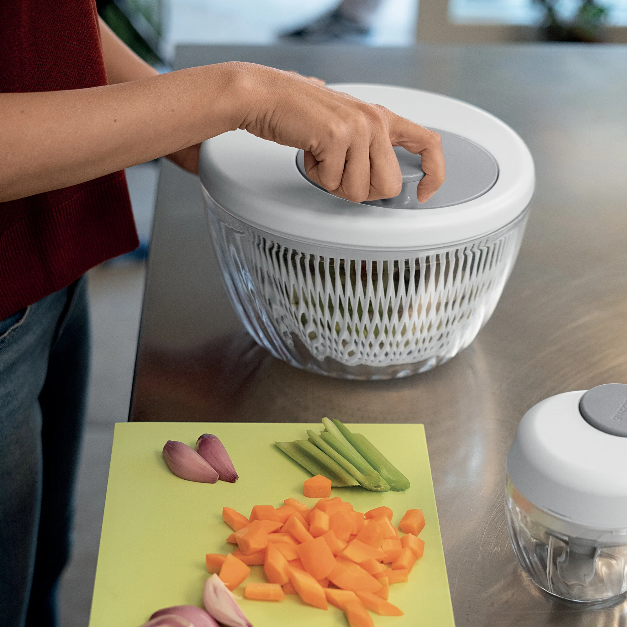 SALAD SPINNER WITH LID  Ø26CM 'SPIN&STORE' "PREPARATION" - Image 19