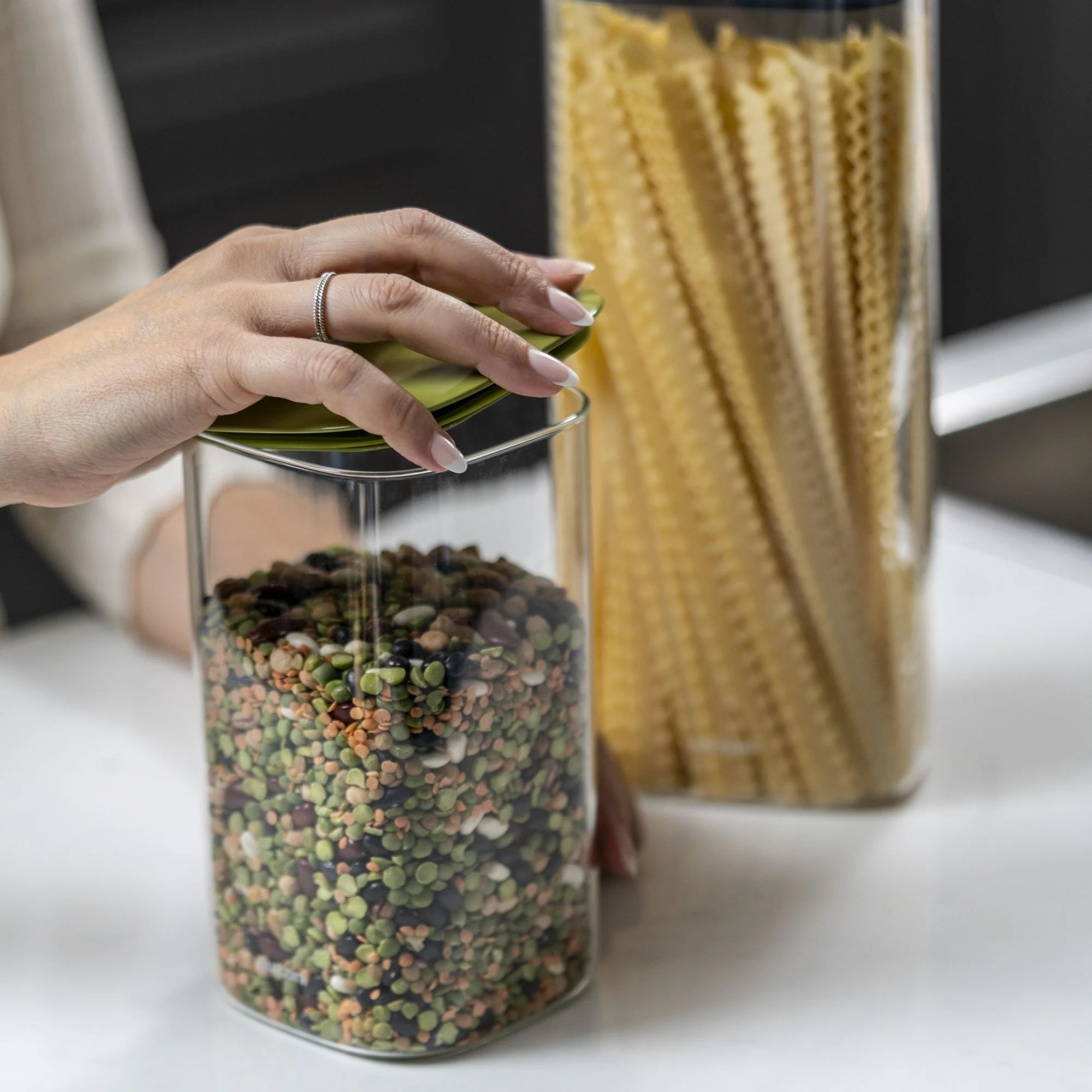 SET 2 SQUARE GLASS JARS "FRESH&STYLE" - M - Image 9
