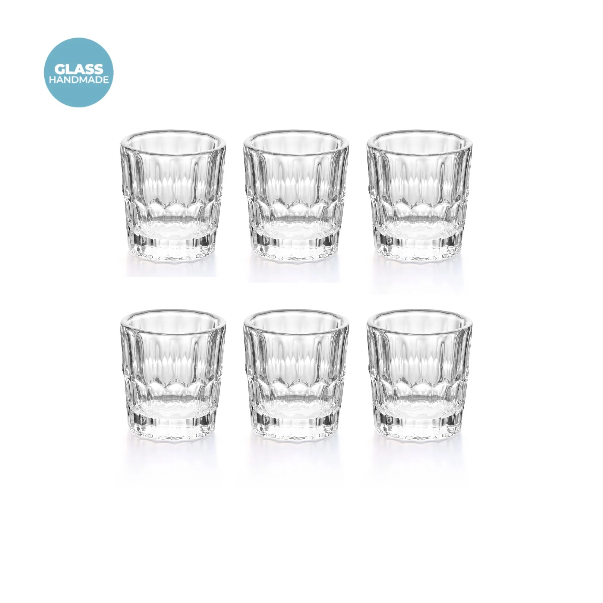 SET OF 6 GLASS SHOT GLASSES "VANITY GLASS" - Image 5