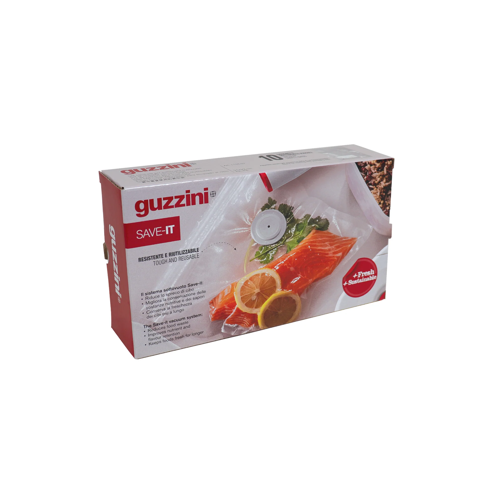 SET OF 10 SMALL REUSABLE VACUUM BAGS 'SAVE-IT' "FOOD STORAGE" - Image 4