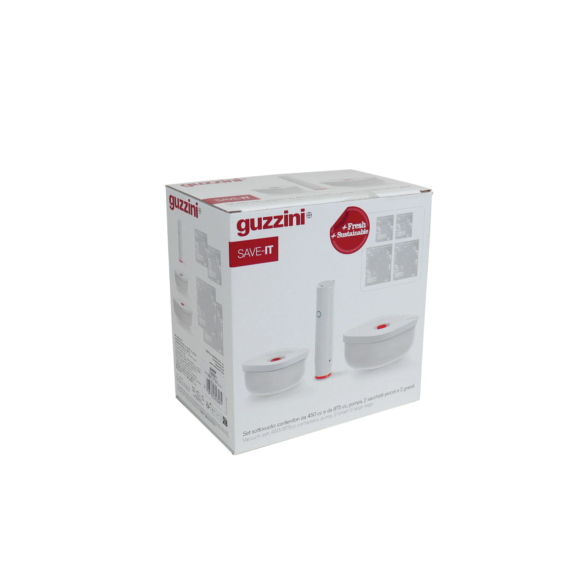 VACUUM STORAGE SET “SAVE IT PREMIUM”: 4 CONTAINERS + PUMP + “FOOD STORAGE” BAGS – art. 11855111 - Image 8