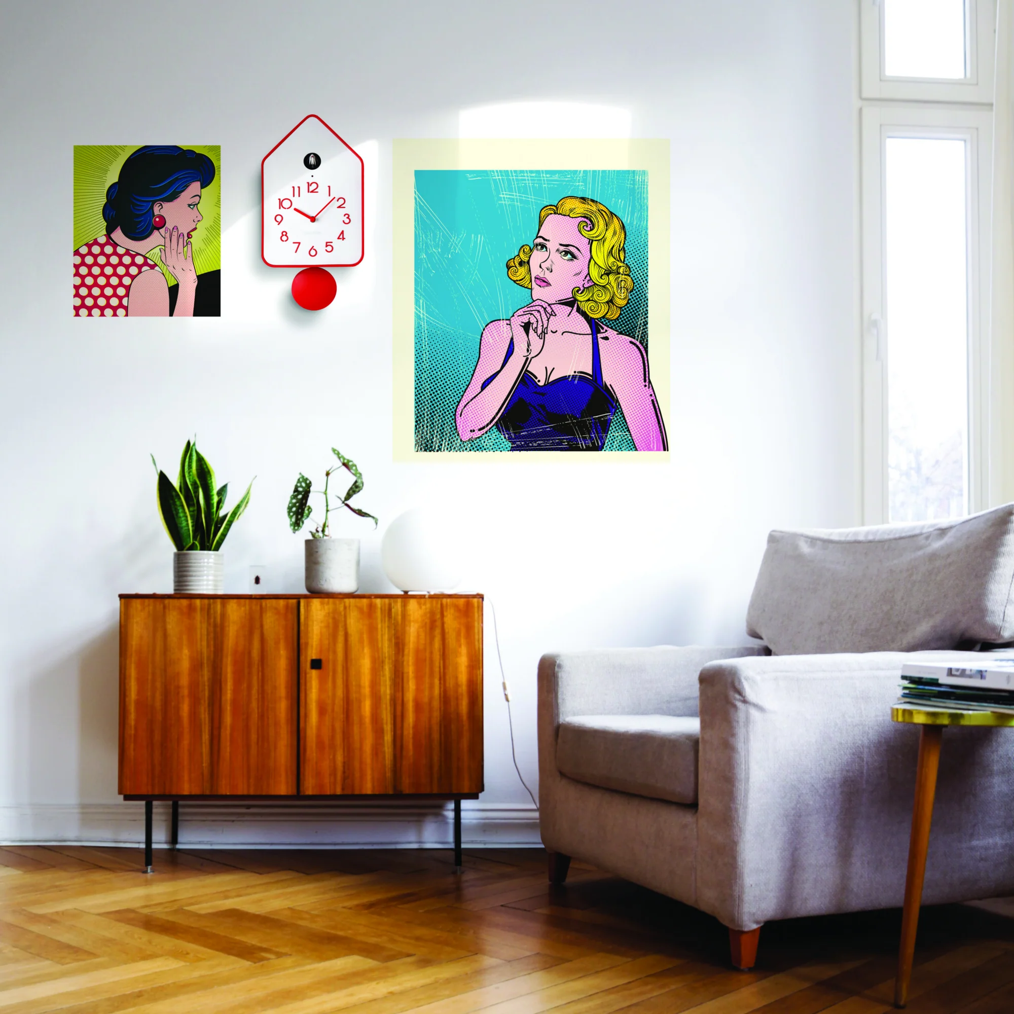 'QQ-UP' WALL CLOCK WITH PENDULUM "HOME" - Image 14